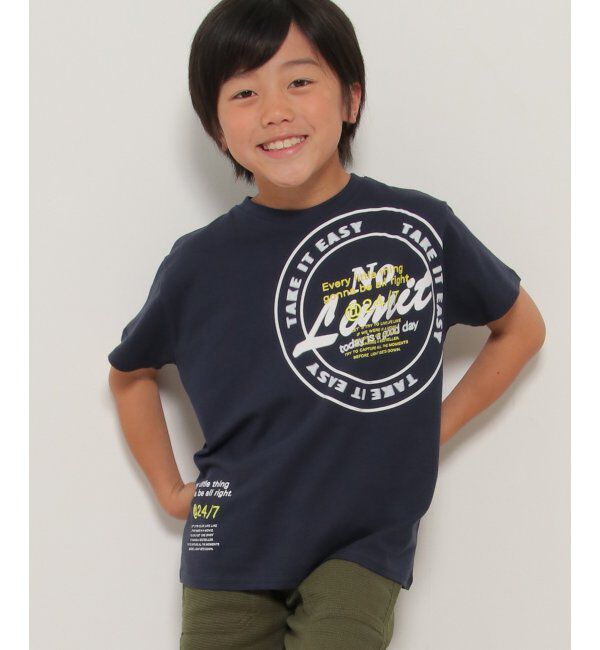 ikka kids「胸サークルロゴTシャツ（120~160cm）」|Tシャツ・カットソー|ネイビー