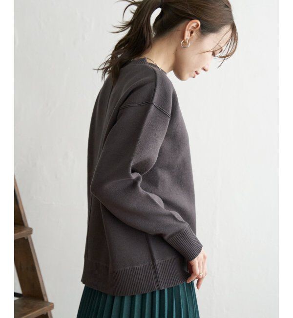 ikka「ダブルフェイススウェットライクニット」|プルオーバー|