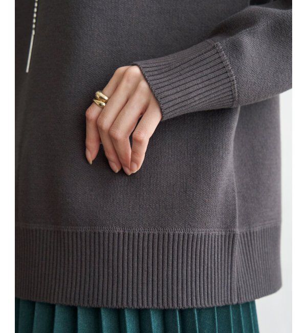 ikka「ダブルフェイススウェットライクニット」|プルオーバー|