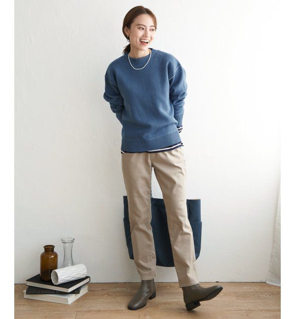 ikka「ダブルフェイススウェットライクニット」|プルオーバー|