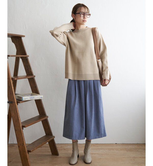 ikka「ダブルフェイススウェットライクニット」|プルオーバー|