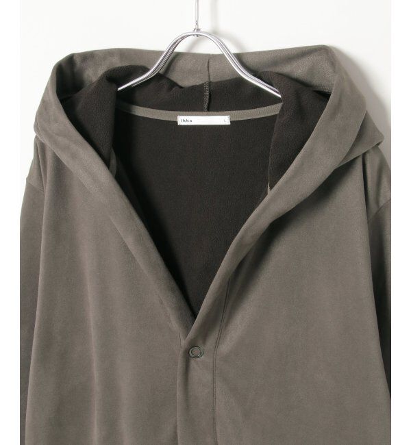 ikka「フェイクスエードフーディガン」|カーディガン|