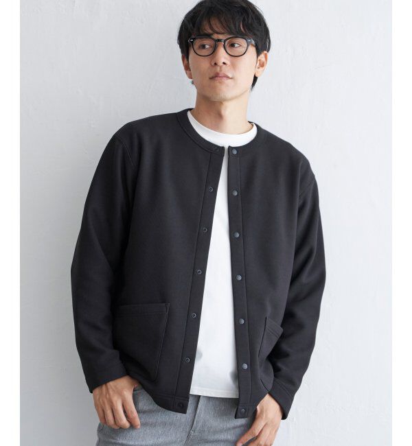 ikka「ボンディングクルーネックカーディガン」|カーディガン|ブラック