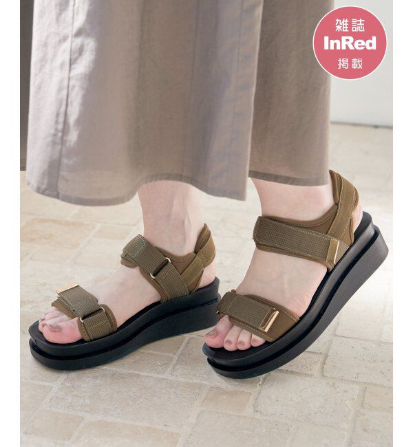 ikka「ベルクロスポーティーサンダル」|その他|モカ