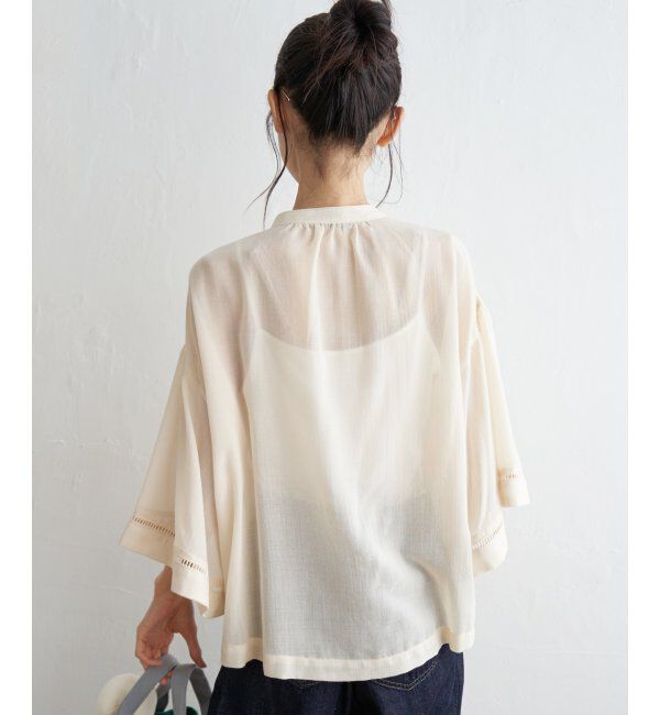 Lbc with Life「シアーハシゴレーススリーブシャツ」|シャツ・ブラウス|