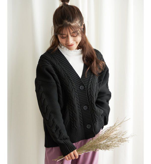 Lbc with Life「ケーブルボリュームカーディガン」|カーディガン|