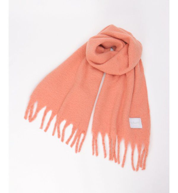 Lbc with Life「バルキーフリンジストール」|マフラー|サーモンピンク