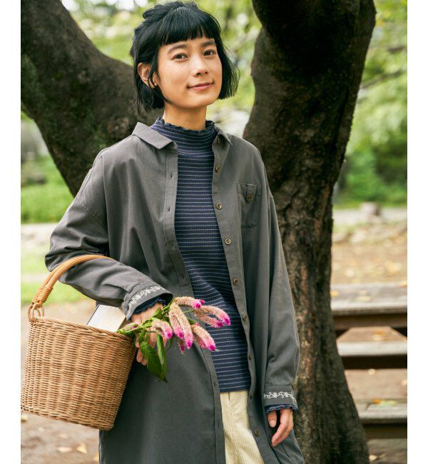 Lbc with Life「エクリュ ミニポケ刺繍シャツワンピース」|ワンピース|