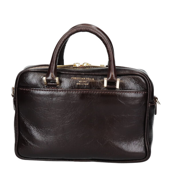 IMPORT SELECT「【CHRISTIAN VILLA】スクエアレザーハンドバッグ(Q56453)」|ハンドバッグ|