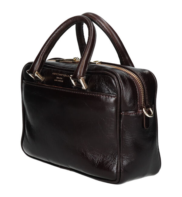 IMPORT SELECT「【CHRISTIAN VILLA】スクエアレザーハンドバッグ(Q56453)」|ハンドバッグ|