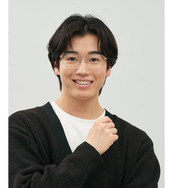  「ウェリントン型 メガネ | 四角 小顔効果 チタン 軽量 メタル 伊達・度付き Zoff  レンズ交換券付」|メガネ|