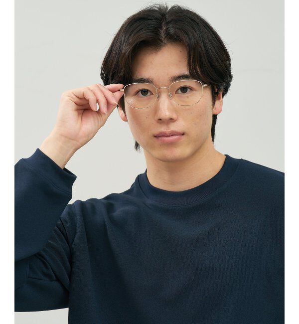  「ウェリントン型 メガネ | 四角 小顔効果 チタン 軽量 メタル 伊達・度付き Zoff  レンズ交換券付」|メガネ|