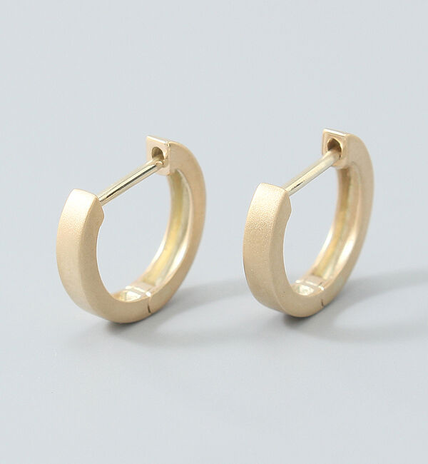 JUPITER「【シリーズ累計販売 2000点突破！】【K10】ストレートフープピアス/ユニセックス/マットゴールド」|ピアス|ゴールド