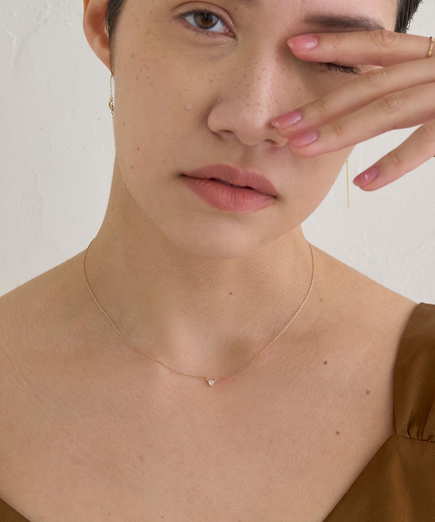 JUPITER「【K10】トリリアントダイヤモンドネックレス/0.06ct/37+3cm」|ネックレス|