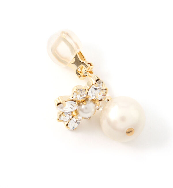 Phoebe「フルールパールビジューイヤリング クリア」|イヤリング|