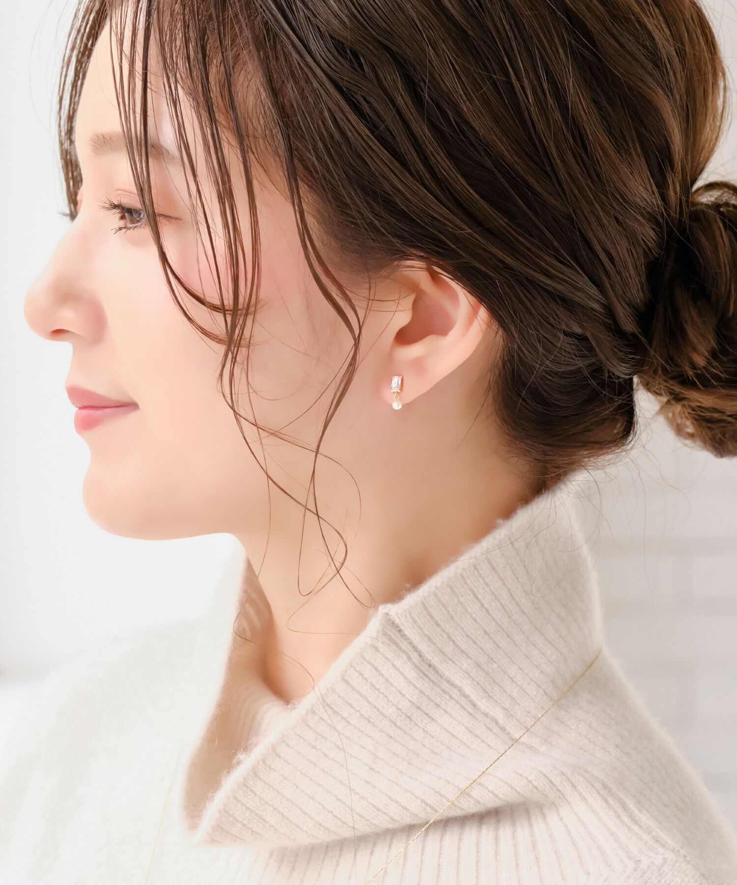 Phoebe「【K10】リフレクトビジューパールピアス/BOX付き」|ピアス|