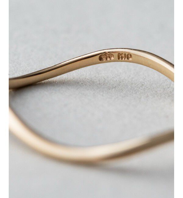 ete「K10YG レイヤード ウェーヴ リング」|リング|