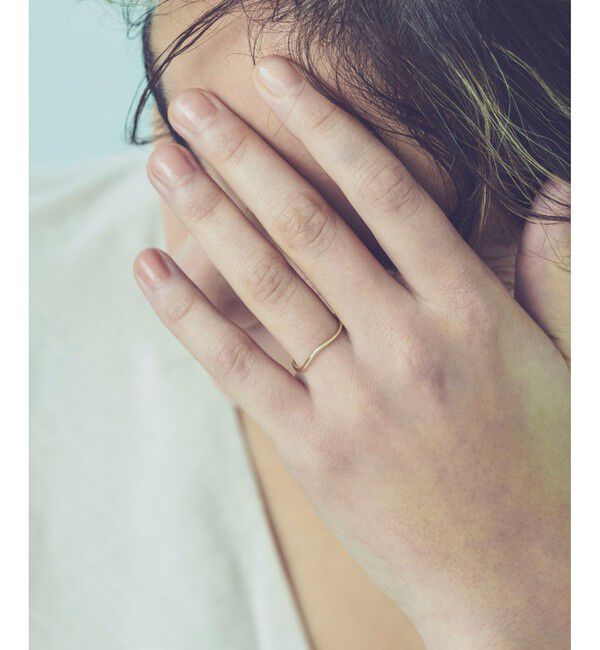 ete「K10YG レイヤード ウェーヴ リング」|リング|