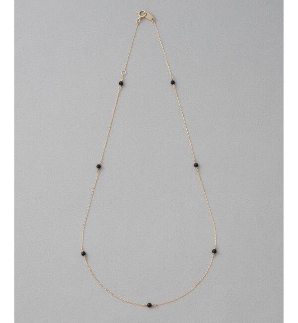 ete「[レイヤー] K10YG ブラックカルセドニー ネックレス」|ネックレス|