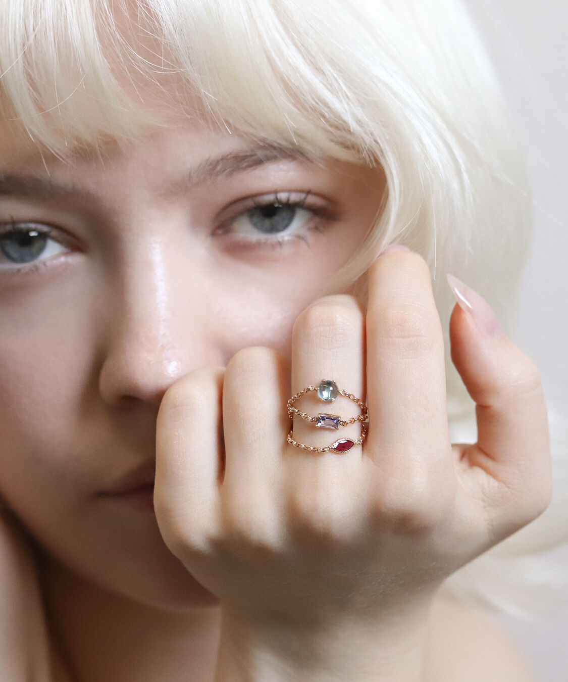  「タンザナイト  チェーンリング | K10YG」|リング|