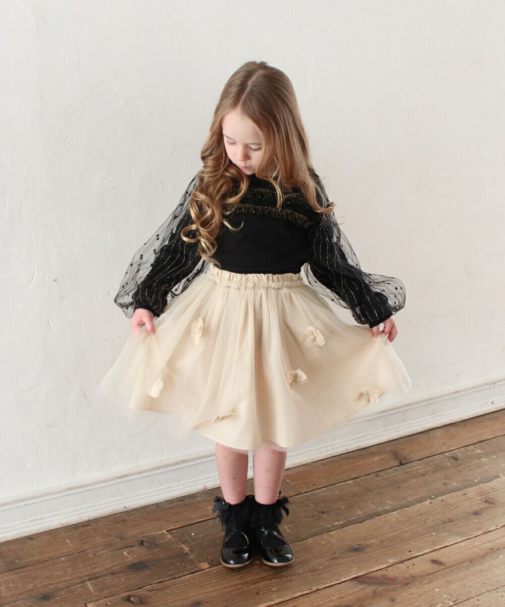 BACKYARD FAMILY「女の子 キッズ 長袖 Tシャツ 通販 ロンT 13252002 長袖Tシャツ カットソー チュール」|その他|