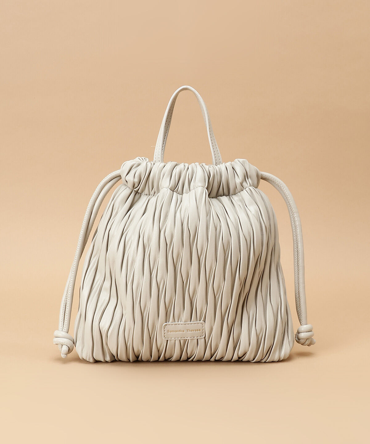 Samantha Thavasa「プリーツ巾着バッグ」|その他|オフホワイト