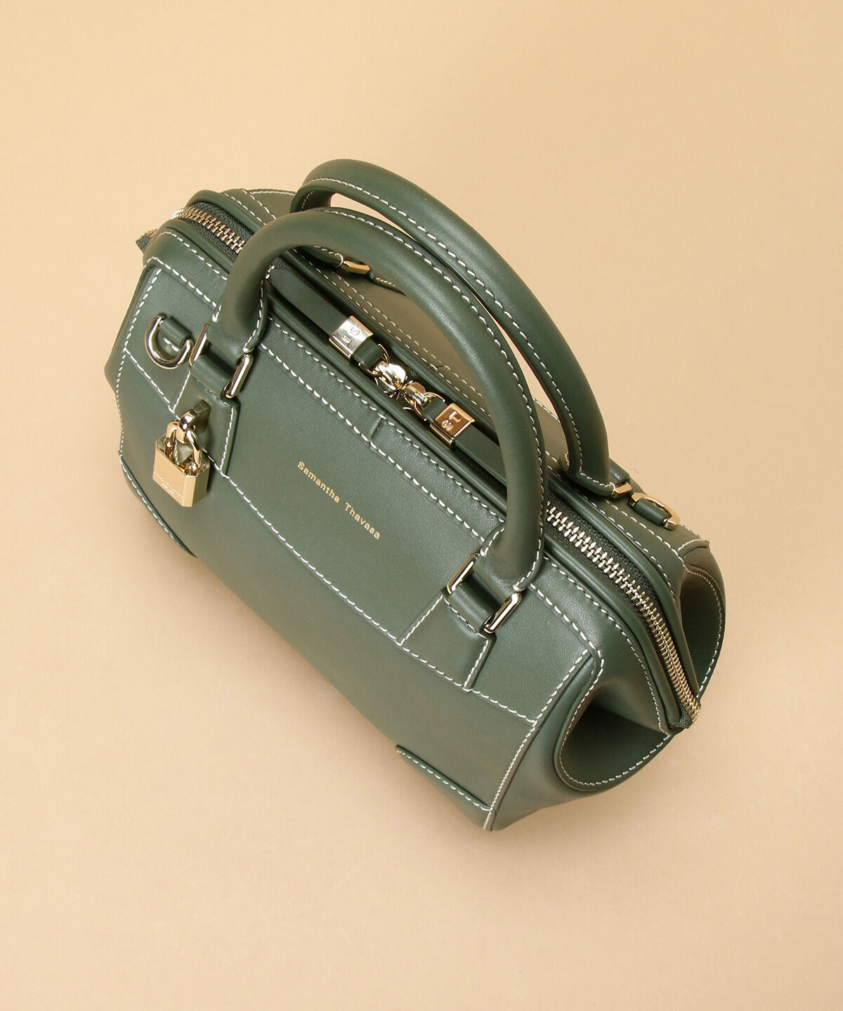 Samantha Thavasa「イタリアンカーフレザー ボストンバッグ 大サイズ」|ハンドバッグ|