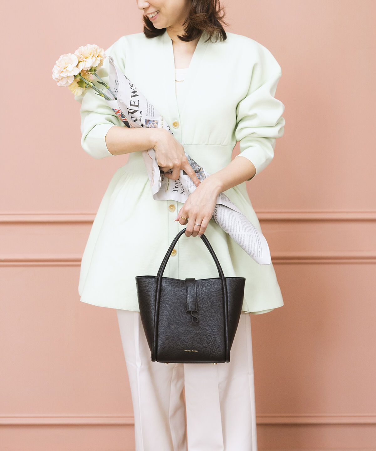 Samantha Thavasa「マットアイコン レザーハンドバッグ 小サイズ」|ハンドバッグ|