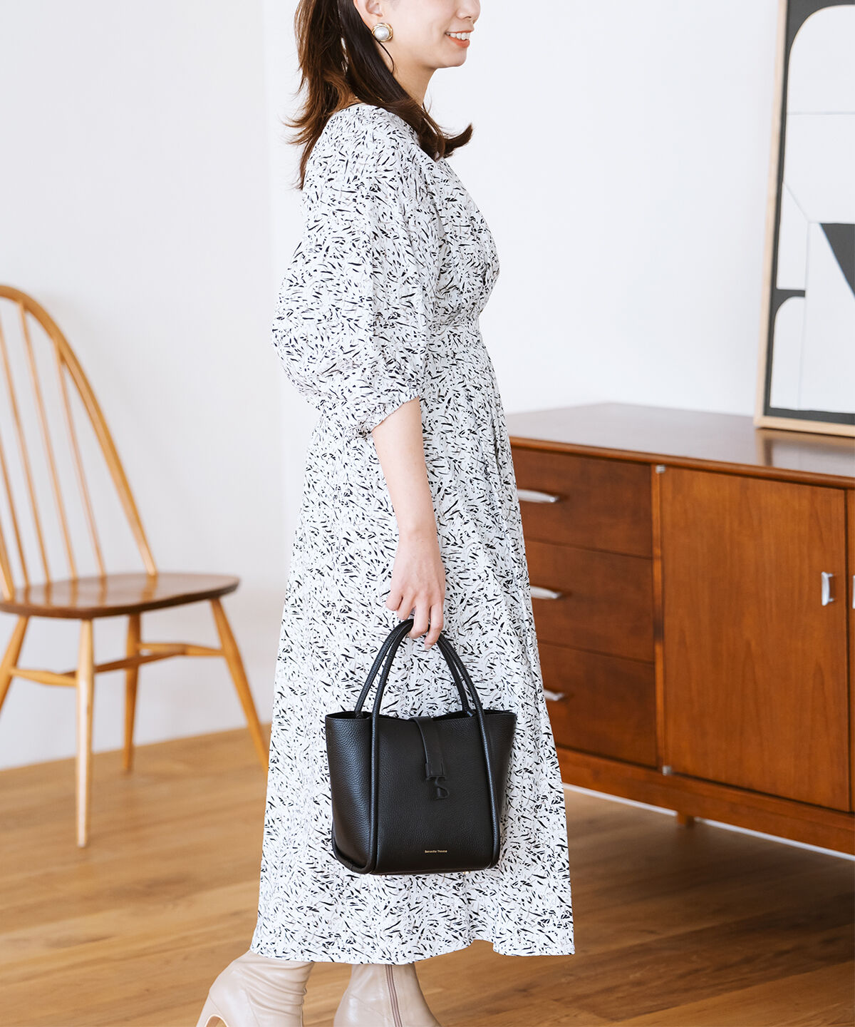 Samantha Thavasa「マットアイコン レザーハンドバッグ 小サイズ」|ハンドバッグ|