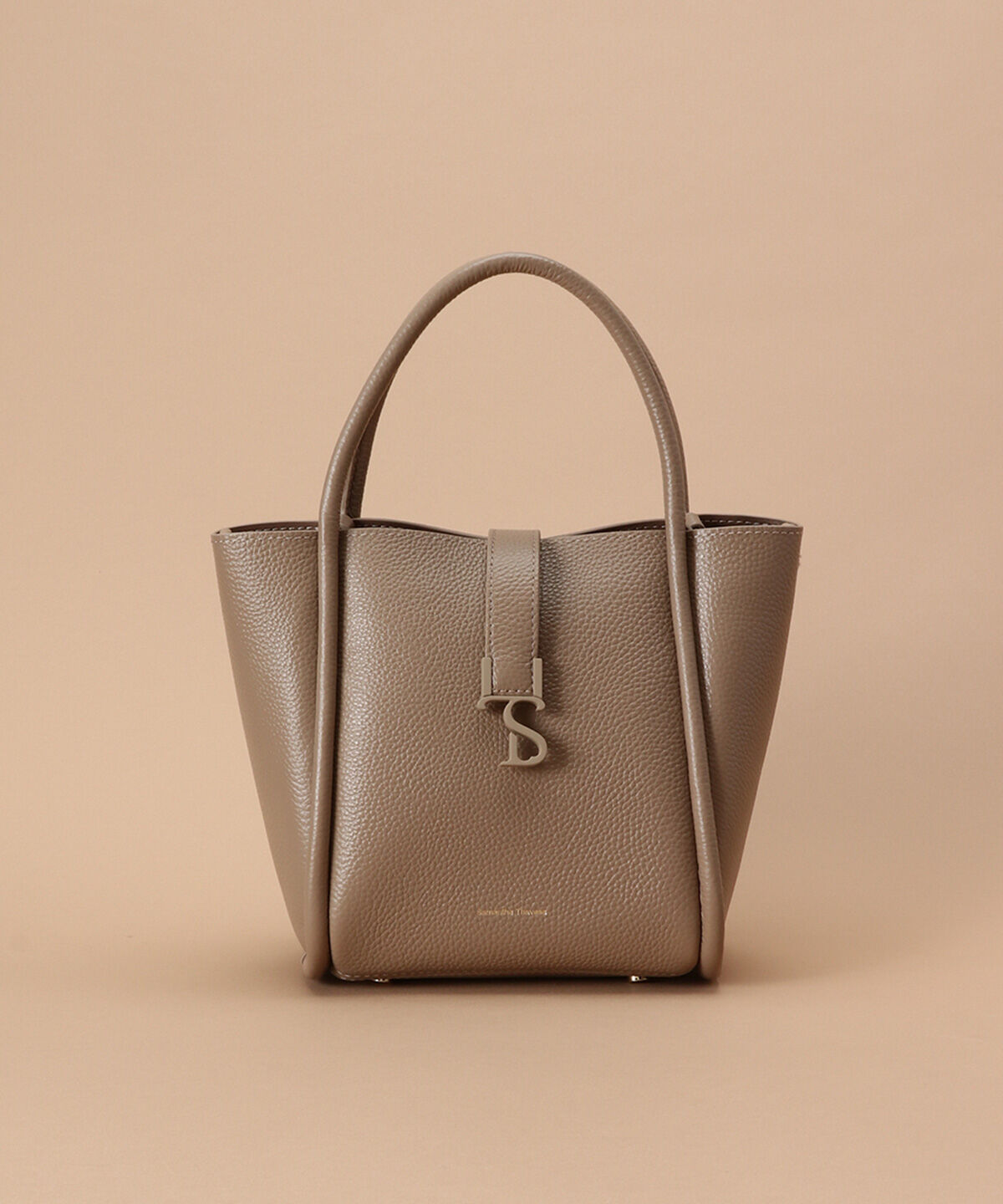 Samantha Thavasa「マットアイコン レザーハンドバッグ 小サイズ」|ハンドバッグ|グレージュ