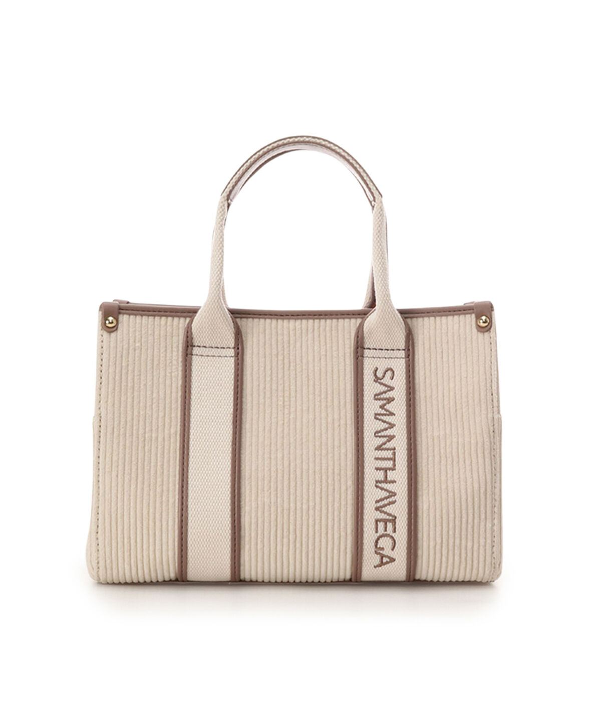 Samantha Vega「ロゴテープコーデュロイトート（小）」|ハンドバッグ|