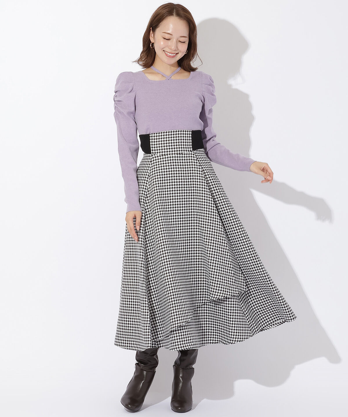 アンドクチュール「スクエアネックホルターリボンプルオーバー」|ニット・セーター|