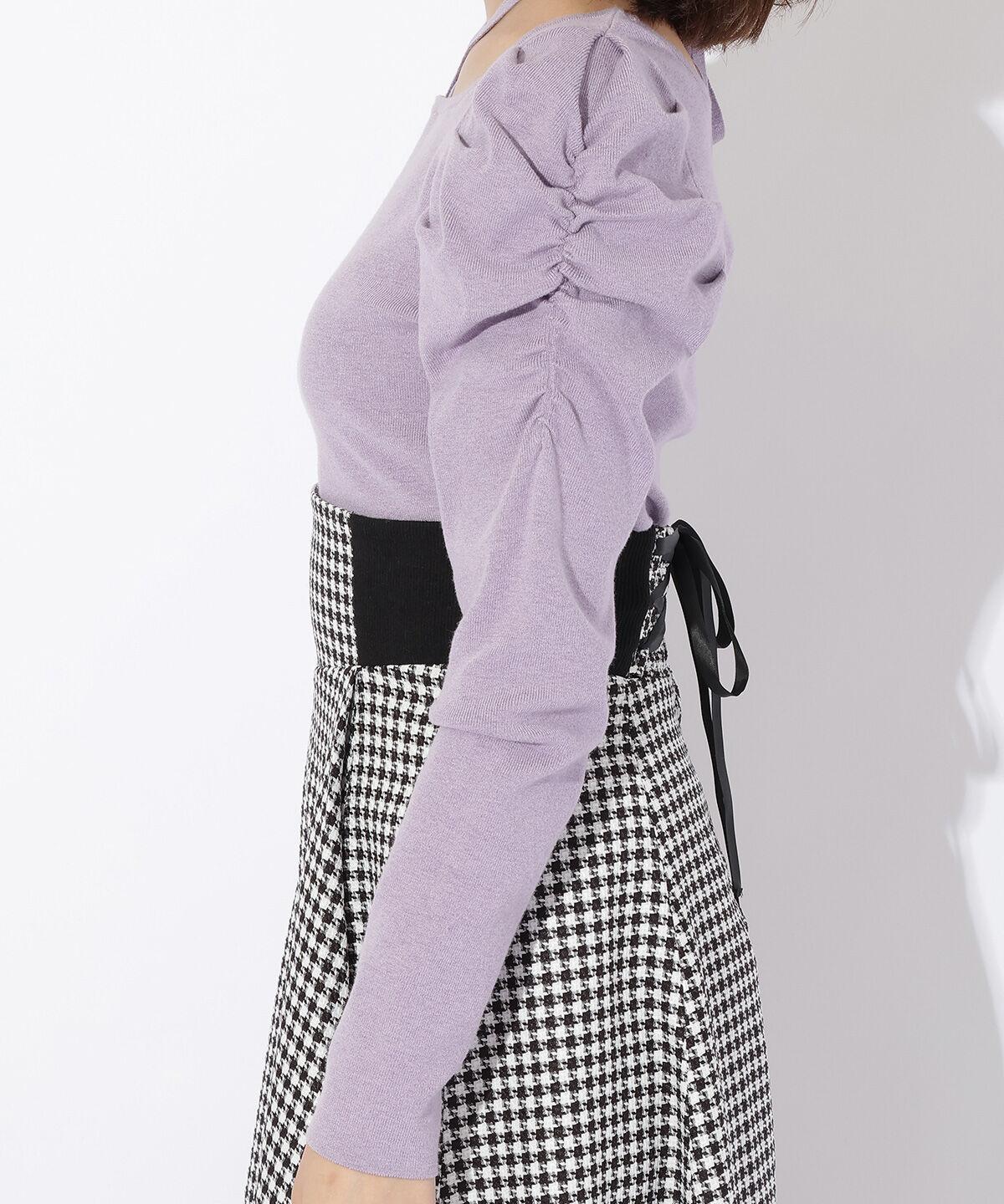 アンドクチュール「スクエアネックホルターリボンプルオーバー」|ニット・セーター|