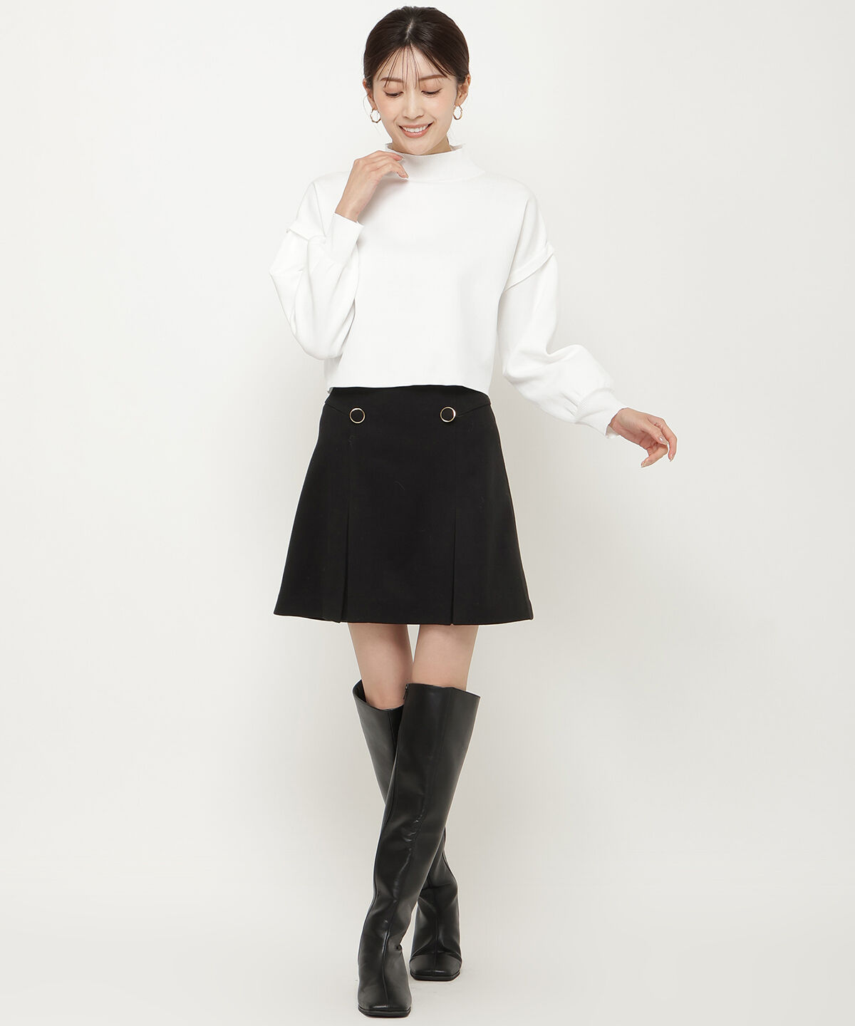 アンドクチュール「セパレートスリーブクロップドプルオーバー」|ニット・セーター|