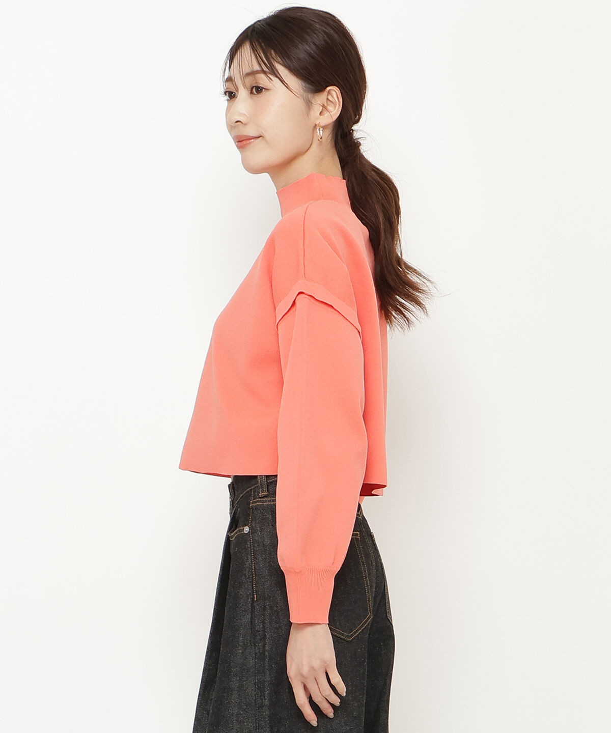 アンドクチュール「セパレートスリーブクロップドプルオーバー」|ニット・セーター|