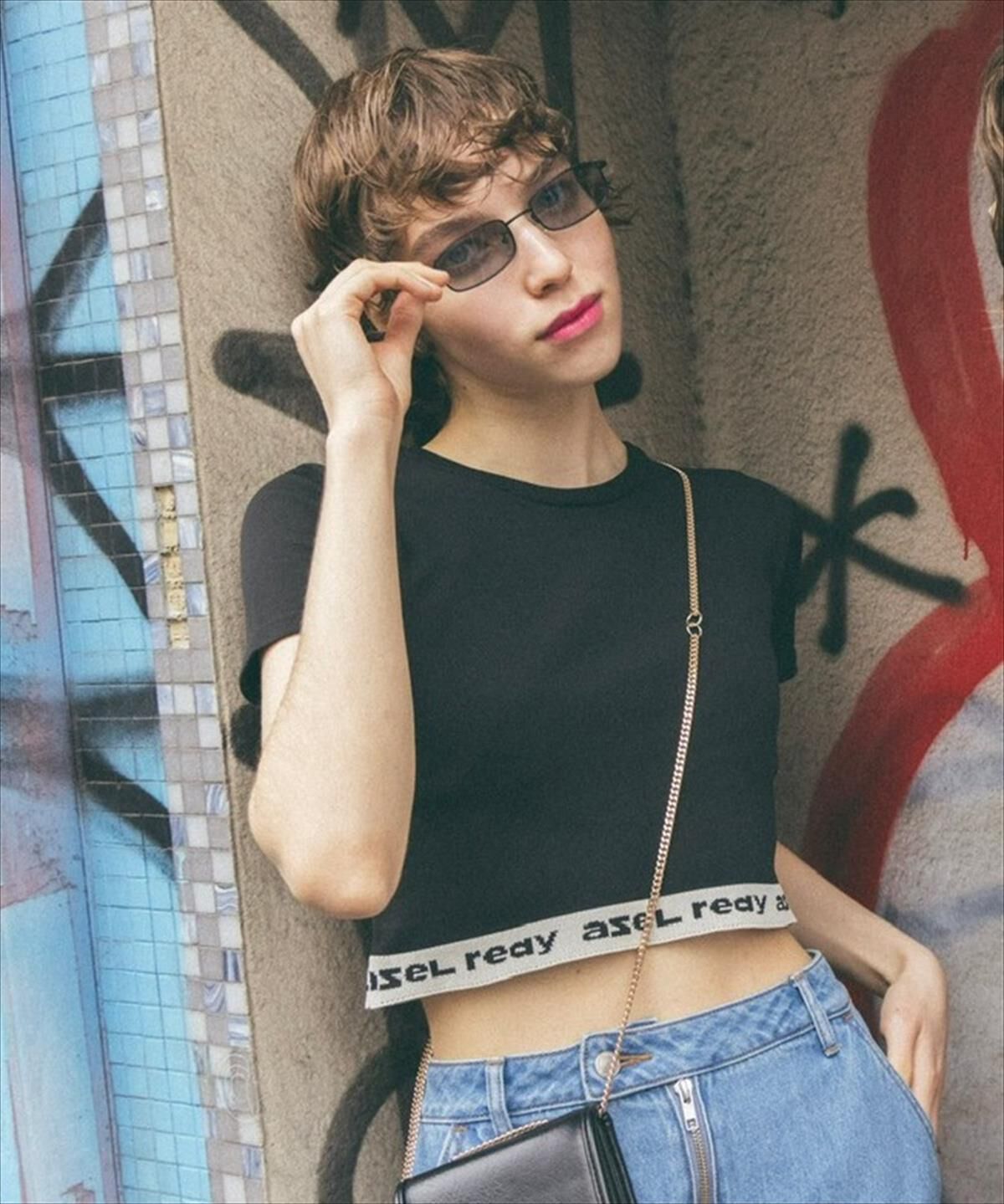 REDYAZEL「ロゴジャガード切り替えプルオーバー」|Tシャツ・カットソー|