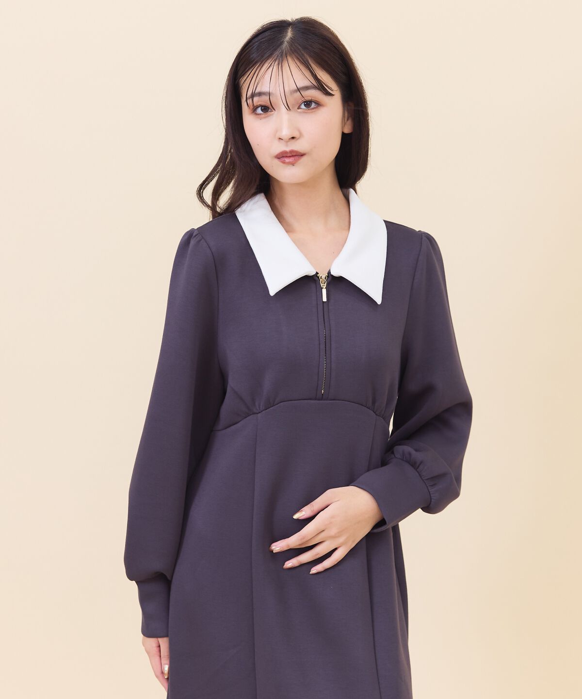 REDYAZEL「襟付きダンボールロングワンピース」|ワンピース|