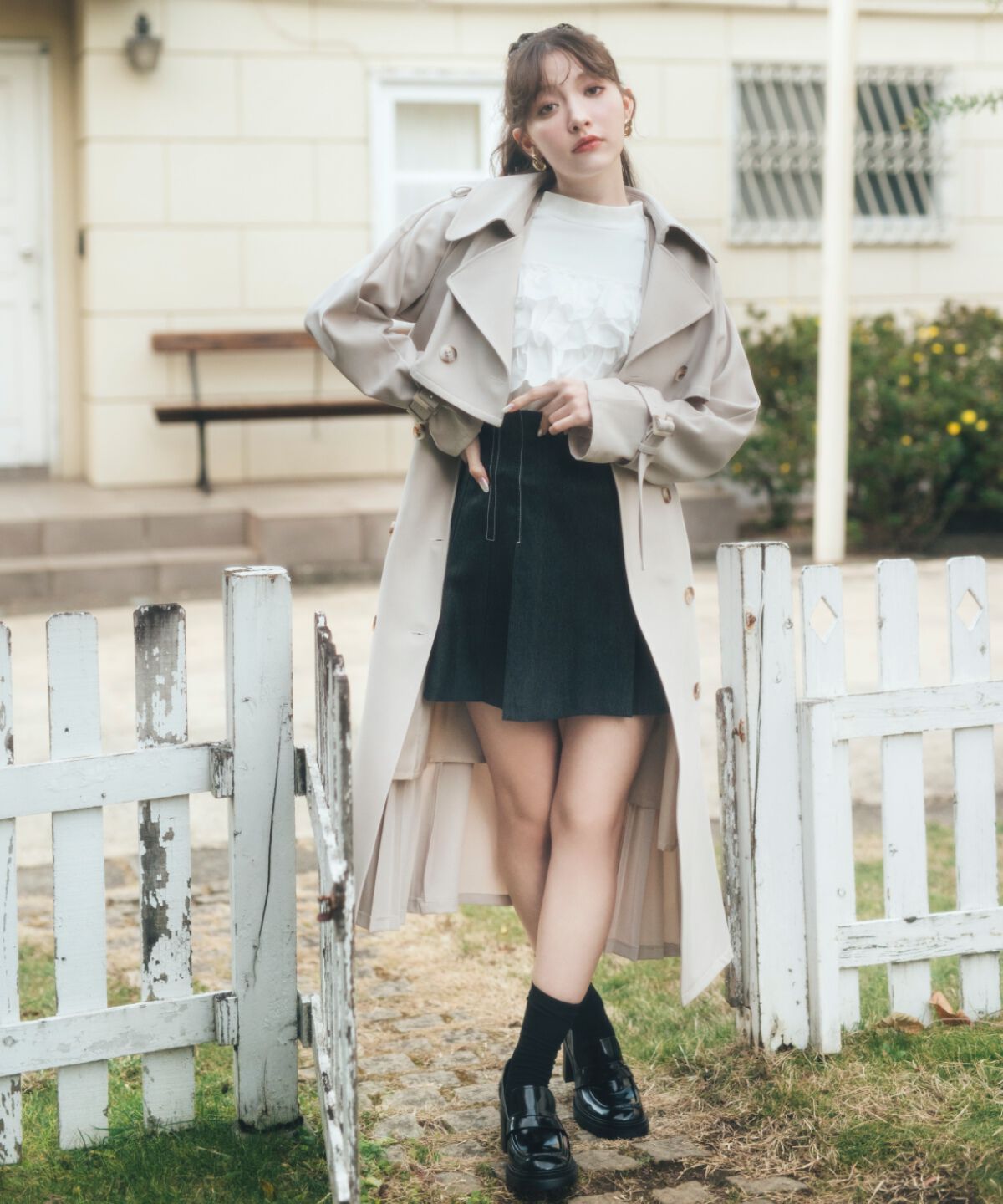 REDYAZEL「3WAYサイドプリーツトレンチコート」|トレンチコート|