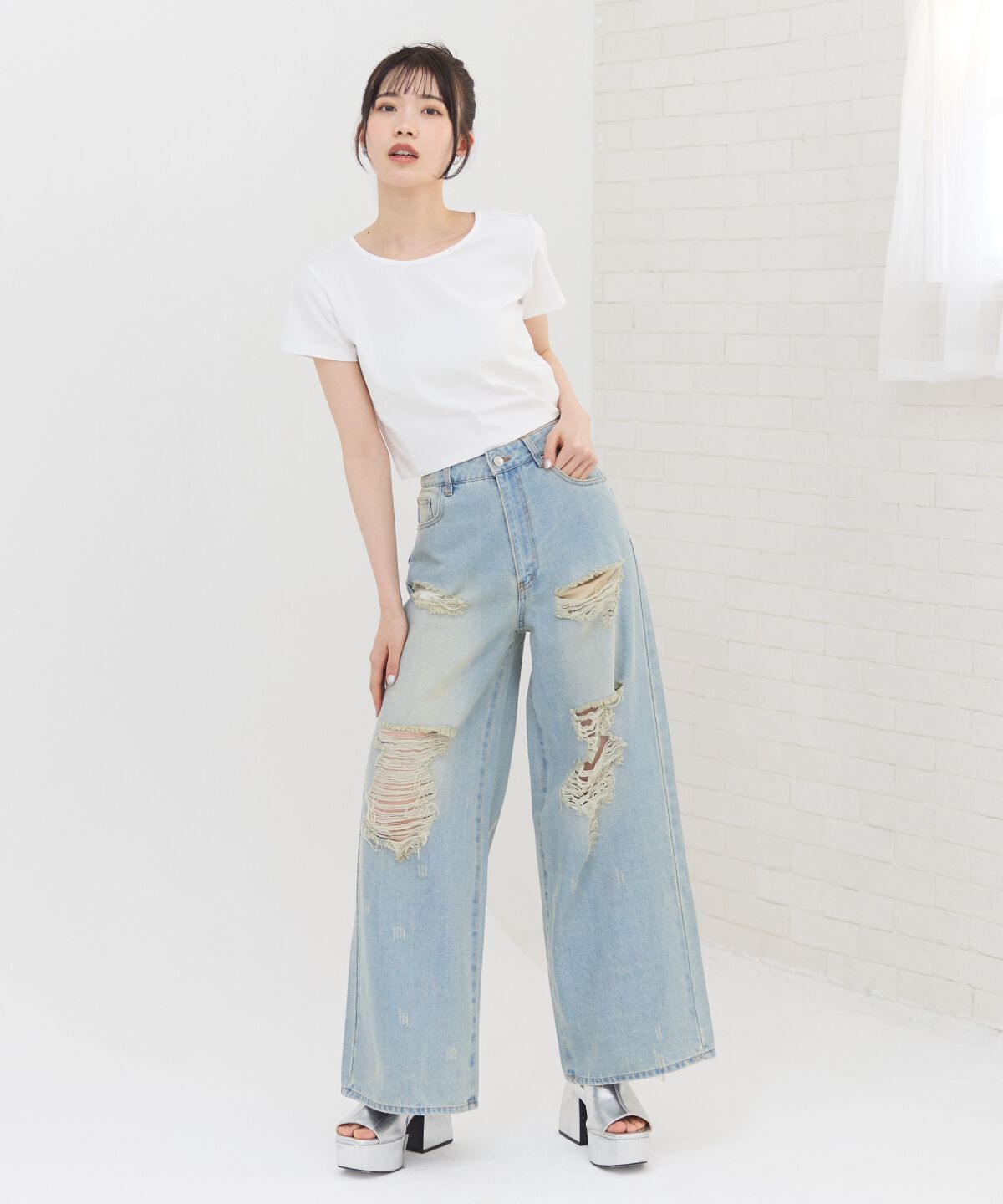 REDYAZEL「ハードダメージデニムパンツ」|デニム|