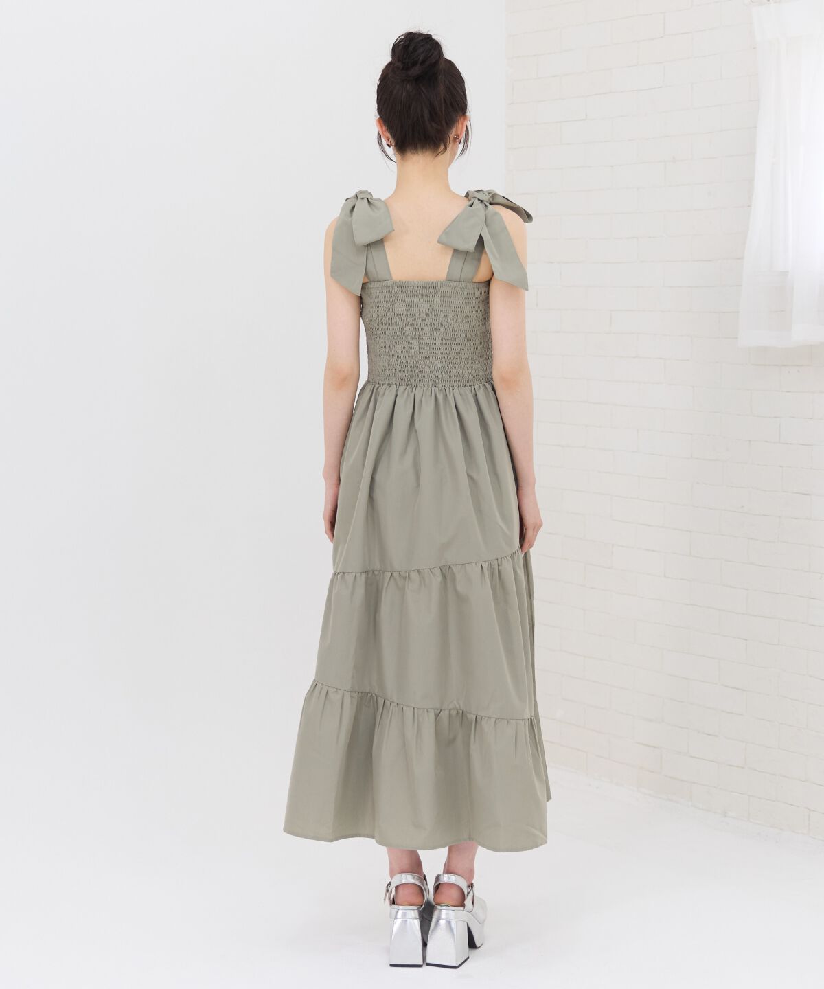 REDYAZEL「リボンショルダーティアードワンピース」|ワンピース|
