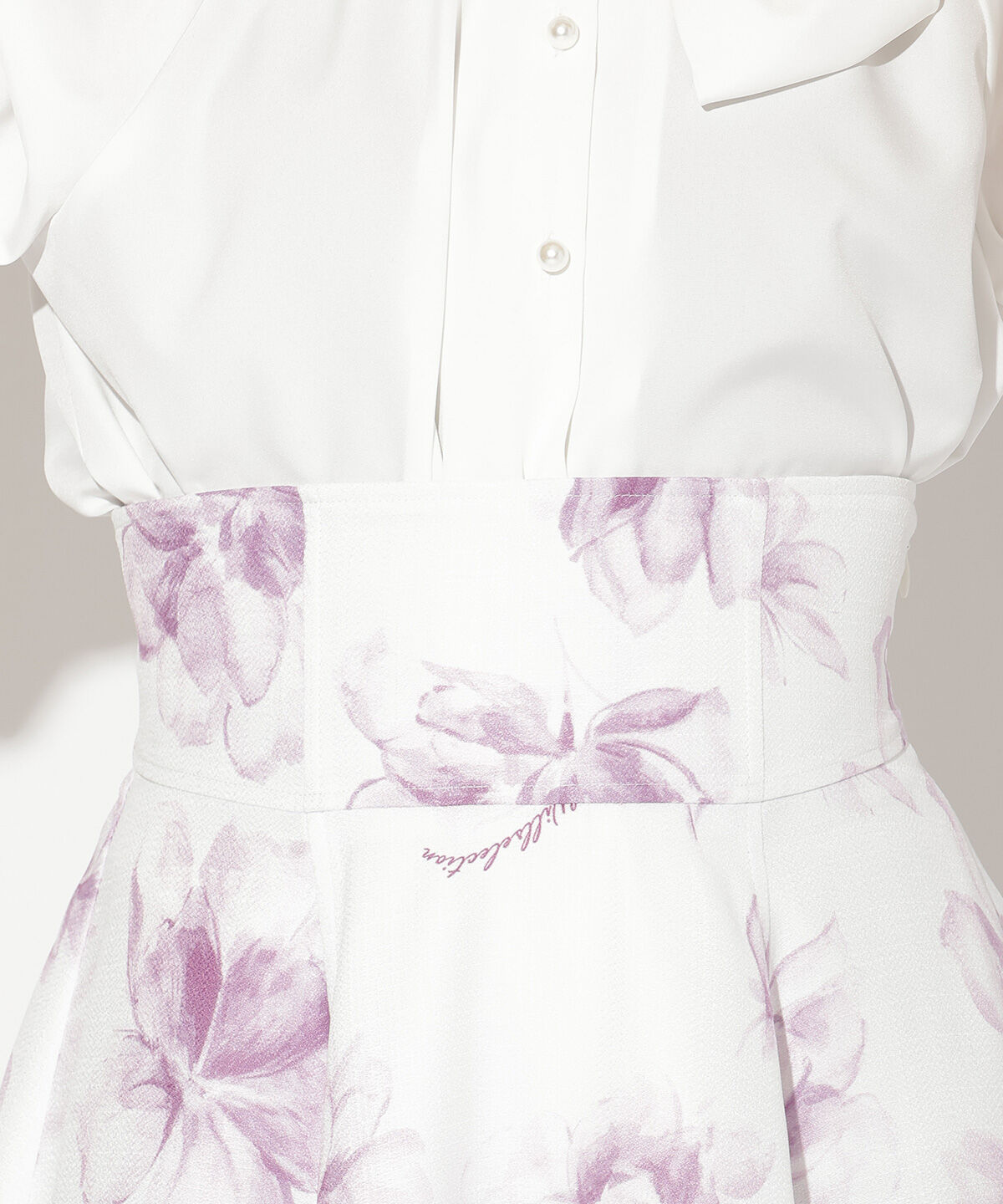 WILLSELECTION「水彩フラワープリントスカート」|フレア|