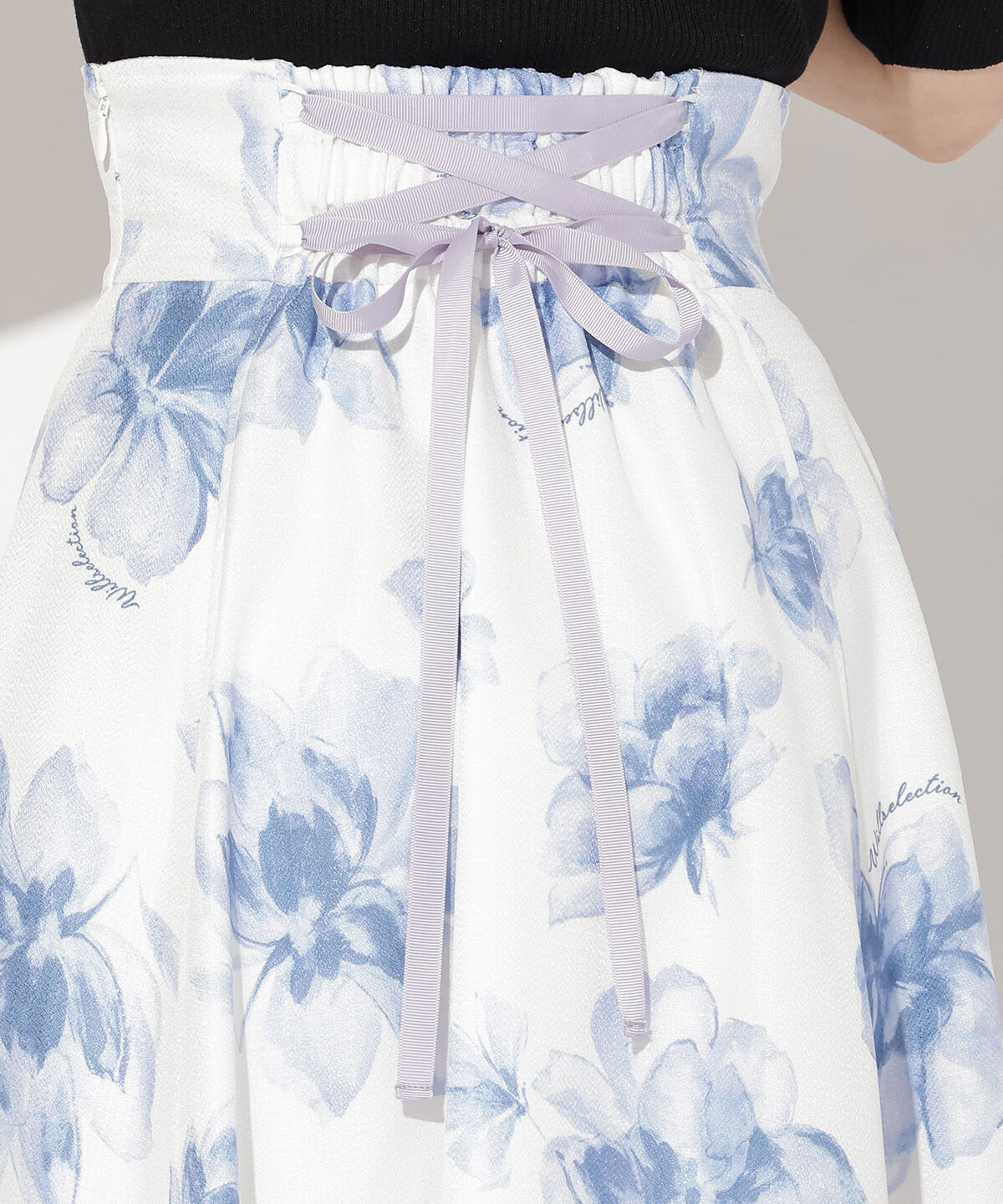 WILLSELECTION「水彩フラワープリントスカート」|フレア|