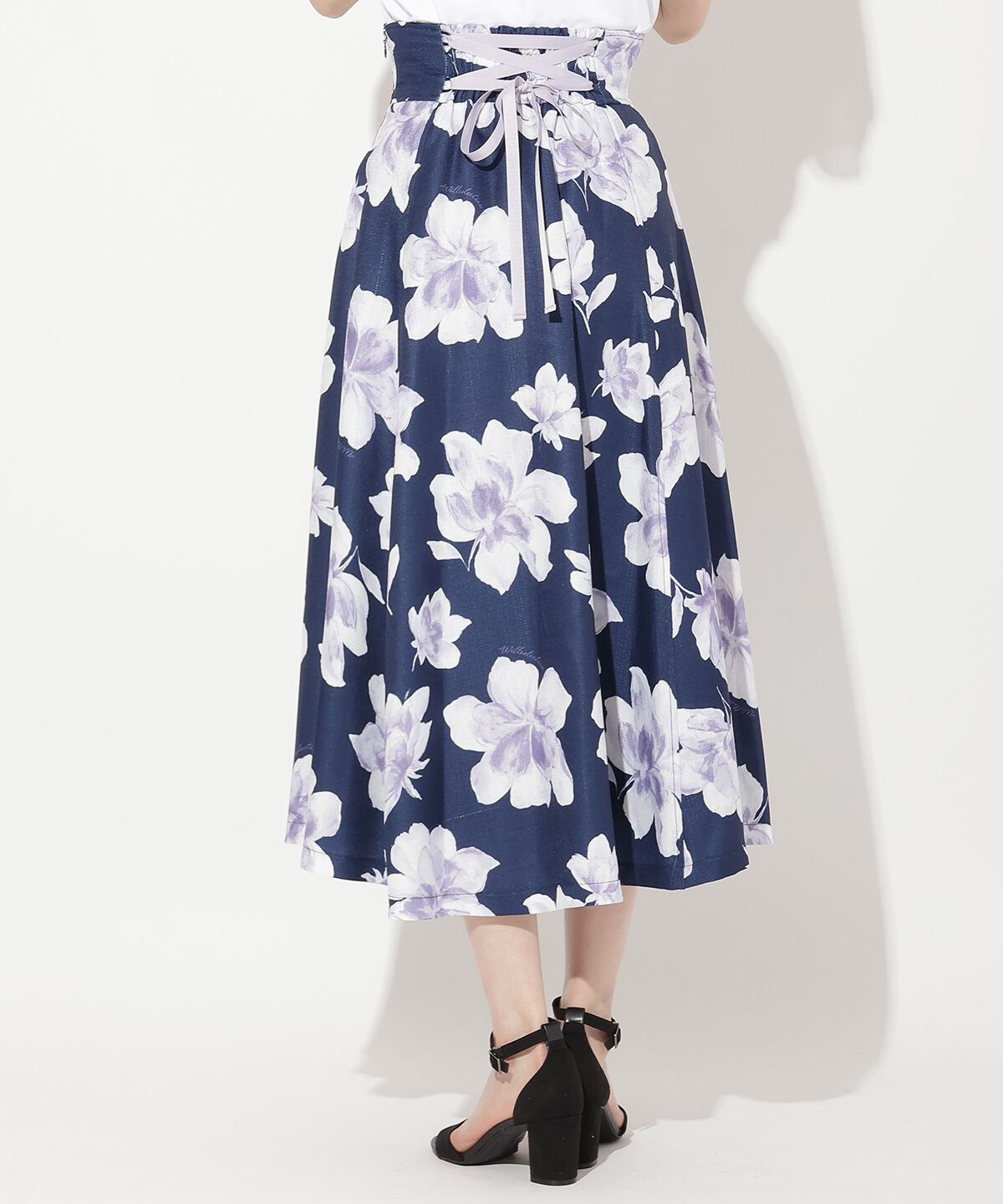 WILLSELECTION「水彩フラワープリントスカート」|フレア|