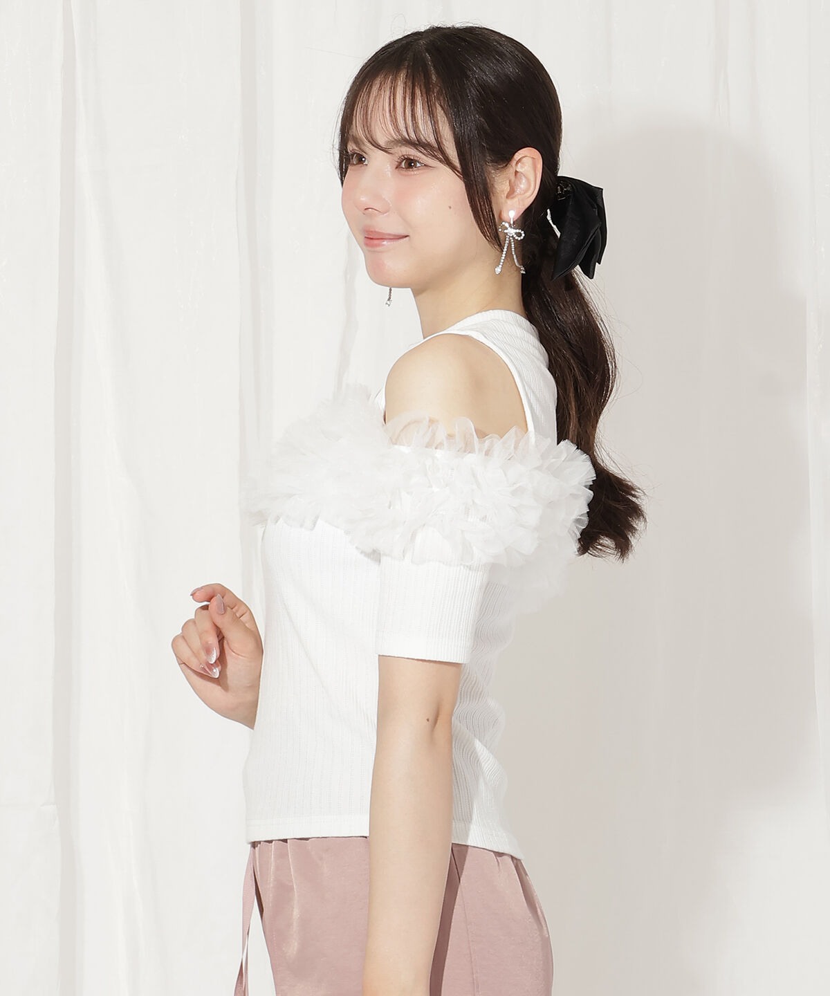 WILLSELECTION「チュールフリルテレコトップス」|Tシャツ・カットソー|