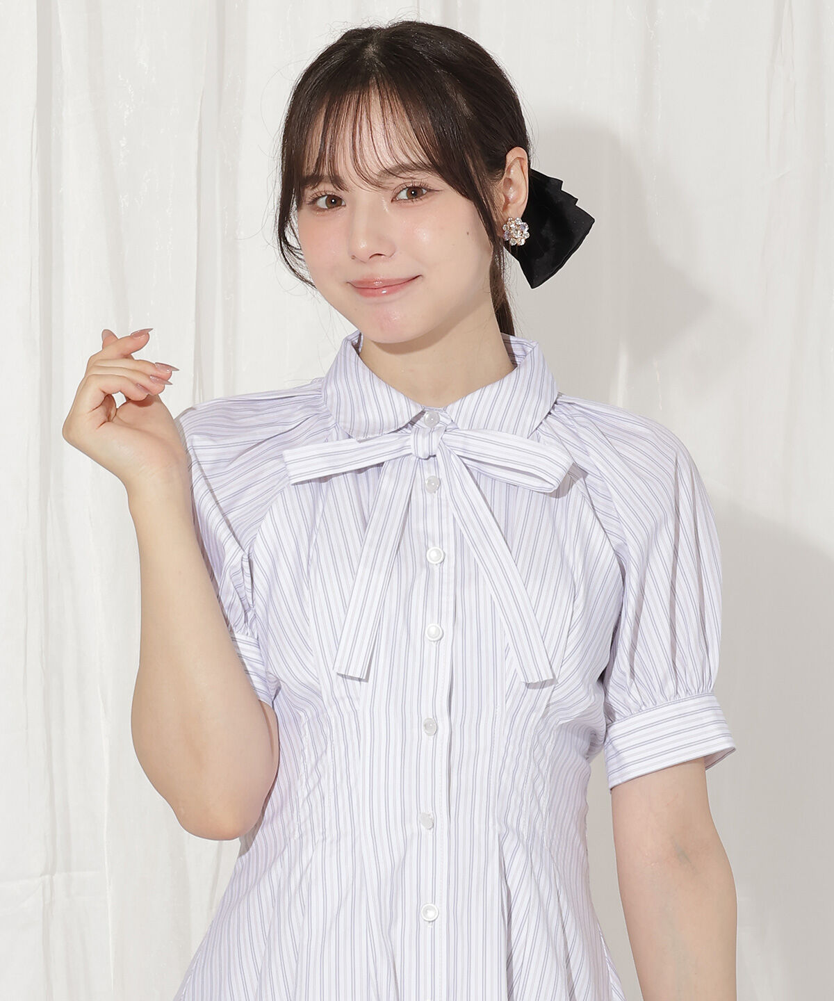 WILLSELECTION「ラグランスリーブストライプシャツワンピース」|ワンピース|