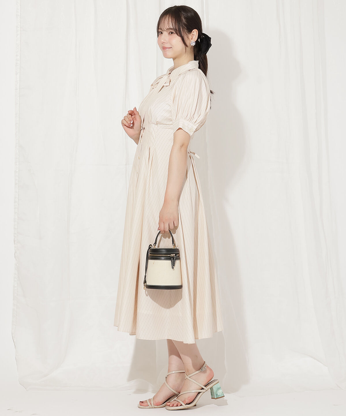 WILLSELECTION「ラグランスリーブストライプシャツワンピース」|ワンピース|