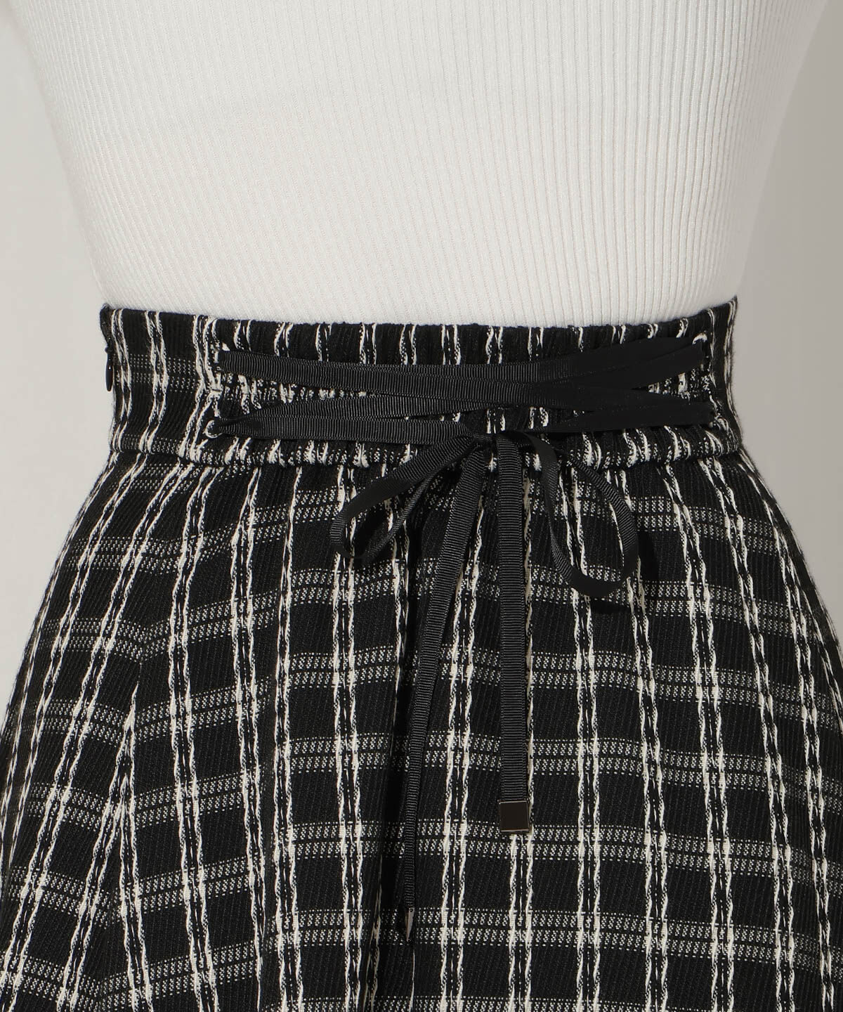 WILLSELECTION「フリンジチェック柄スカート」|フレア|