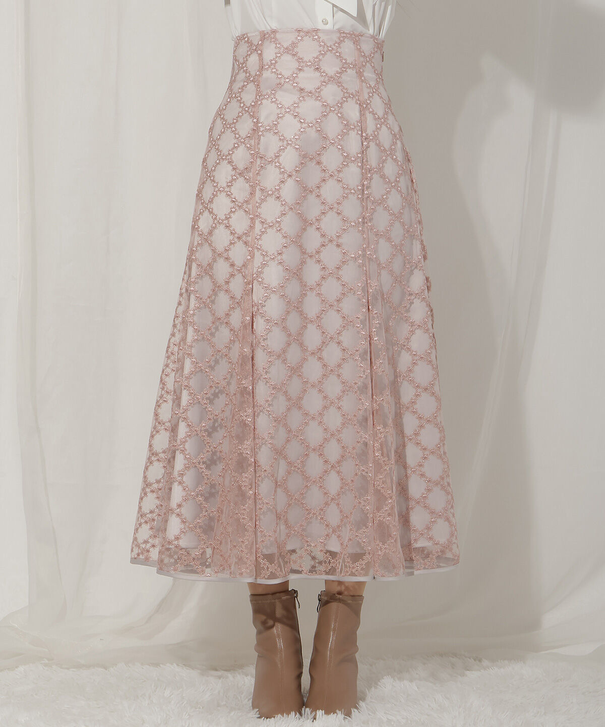 WILLSELECTION「エンブロイダリーチュールソフトマーメイドスカート」|フレア|