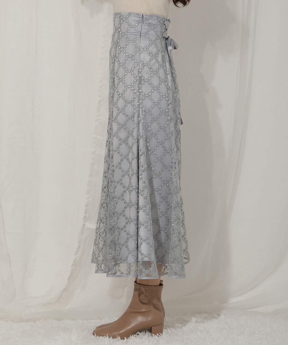 WILLSELECTION「エンブロイダリーチュールソフトマーメイドスカート」|フレア|