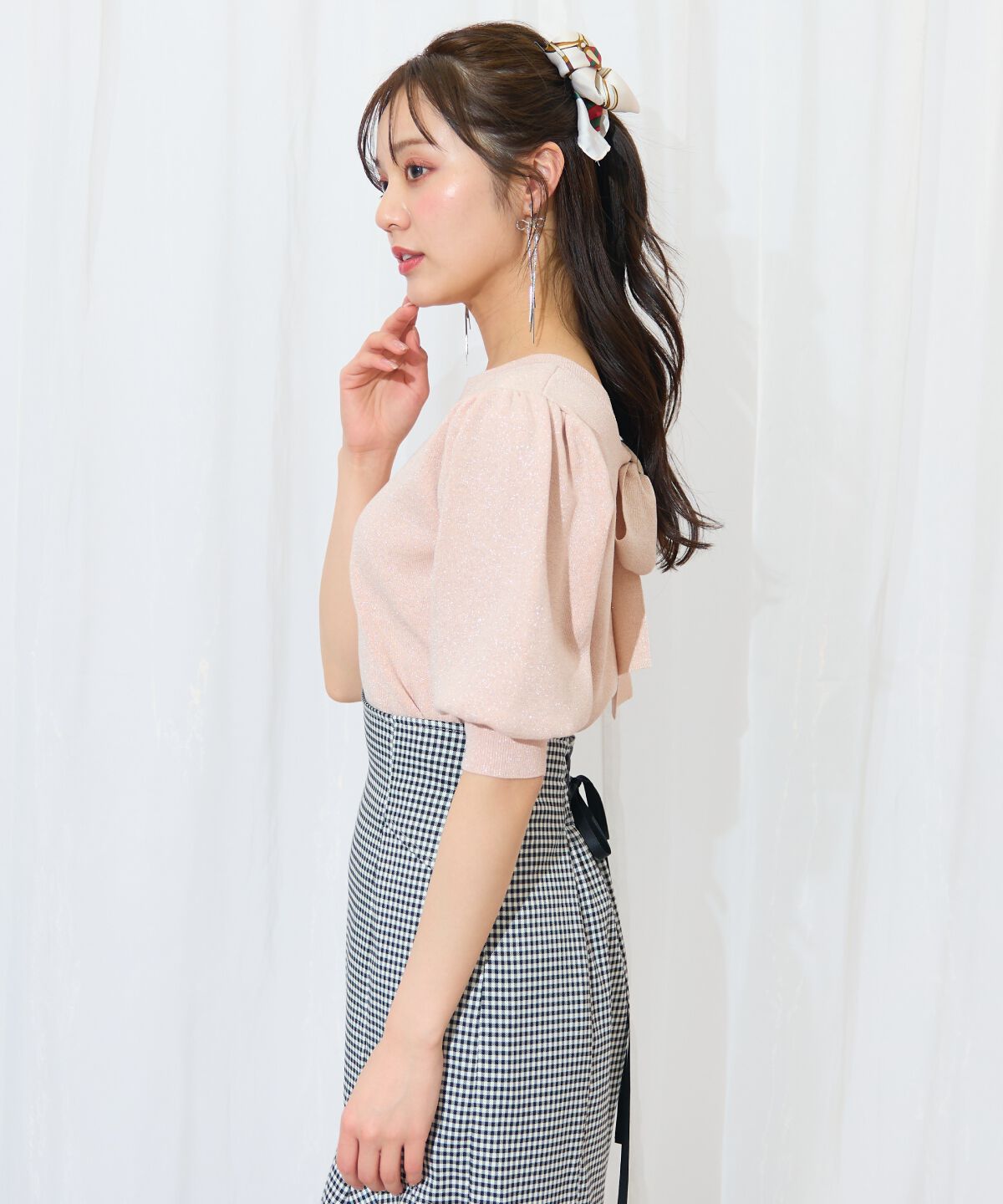 WILLSELECTION「2WAYリボンラメニットプルオーバー」|ニット・セーター|